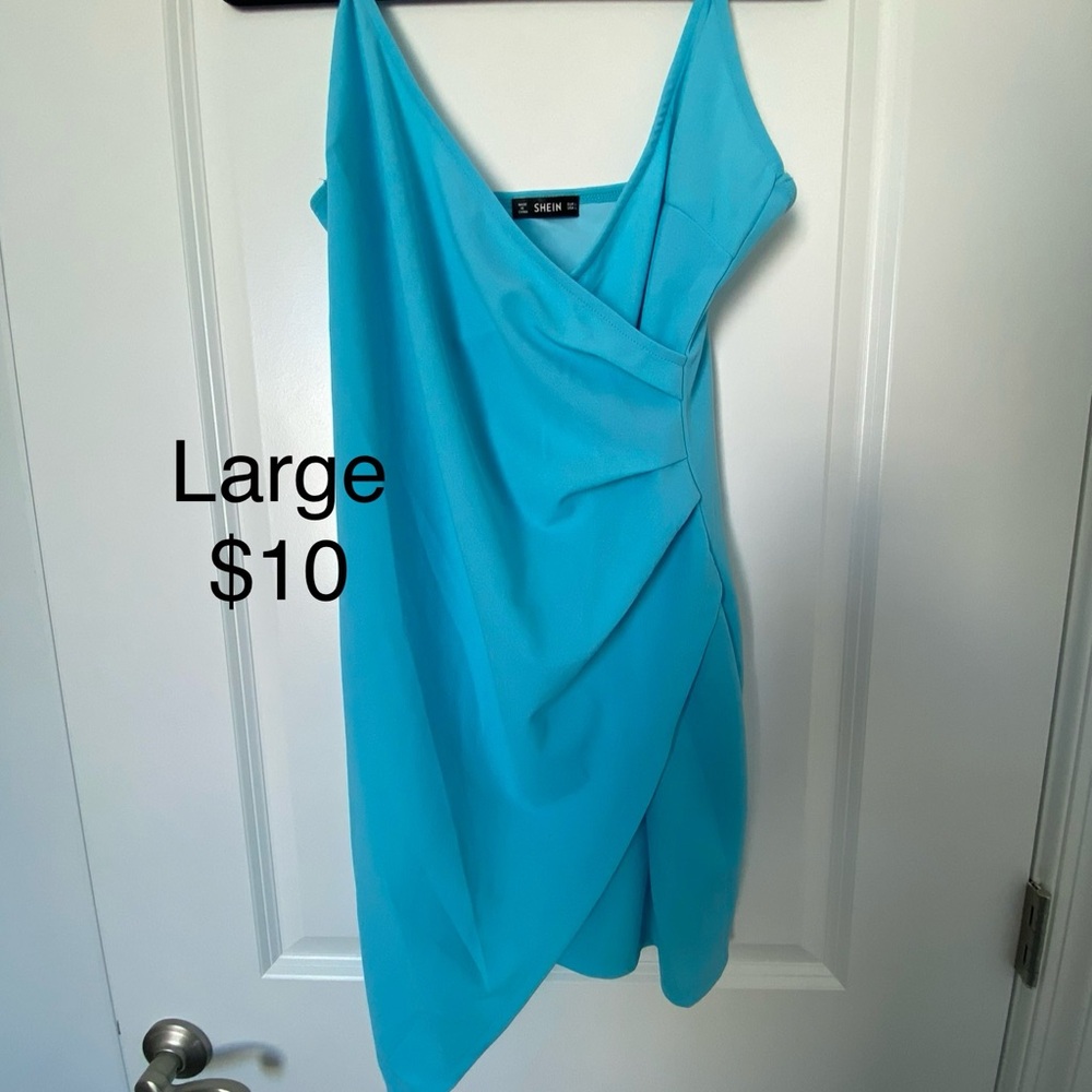 SHEIN Asymmetrical Turquoise Dress